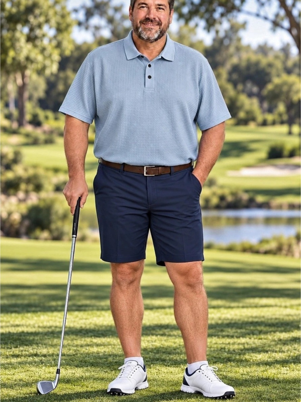 Men's Blue Polo Shirt Size 5XL NWT